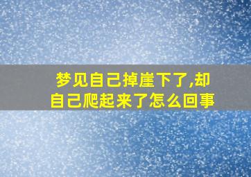 梦见自己掉崖下了,却自己爬起来了怎么回事