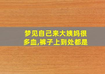 梦见自己来大姨妈很多血,裤子上到处都是