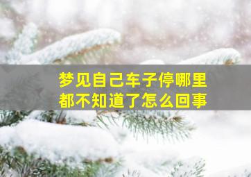 梦见自己车子停哪里都不知道了怎么回事