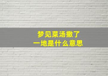 梦见菜汤撒了一地是什么意思