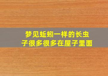 梦见蚯蚓一样的长虫子很多很多在屋子里面