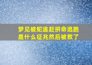 梦见被蛇追赶拼命逃跑是什么征兆然后被救了