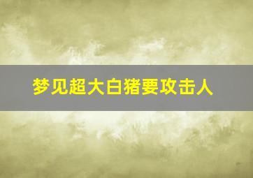 梦见超大白猪要攻击人