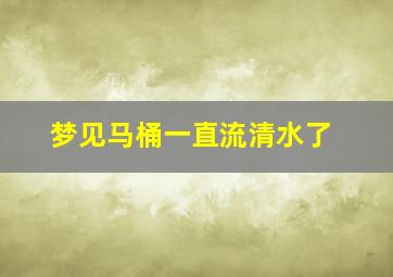 梦见马桶一直流清水了