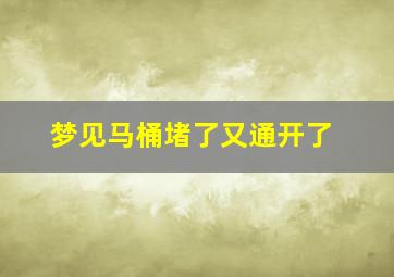 梦见马桶堵了又通开了