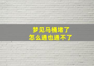 梦见马桶堵了怎么通也通不了