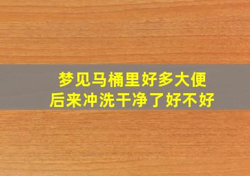 梦见马桶里好多大便后来冲洗干净了好不好