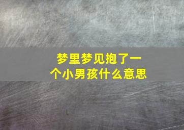 梦里梦见抱了一个小男孩什么意思