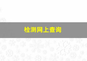 检测网上查询