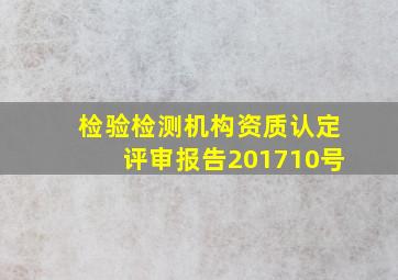 检验检测机构资质认定评审报告201710号