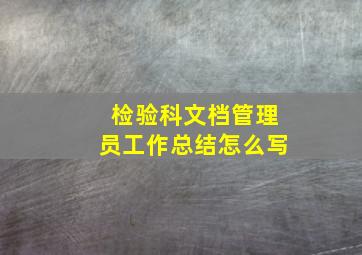 检验科文档管理员工作总结怎么写