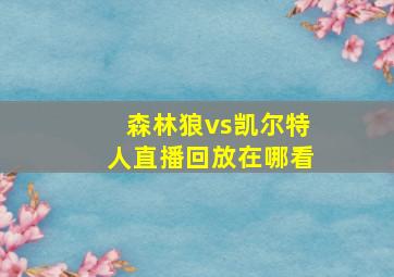 森林狼vs凯尔特人直播回放在哪看