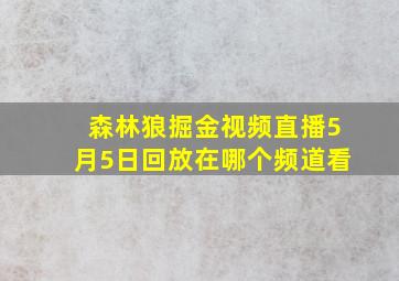 森林狼掘金视频直播5月5日回放在哪个频道看