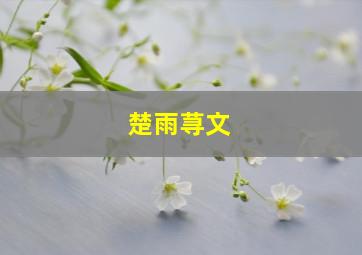 楚雨荨文