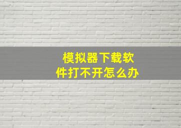 模拟器下载软件打不开怎么办