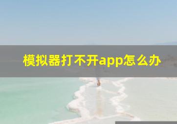 模拟器打不开app怎么办