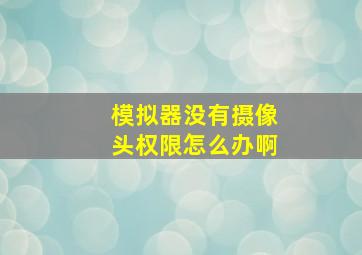 模拟器没有摄像头权限怎么办啊