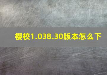 樱校1.038.30版本怎么下