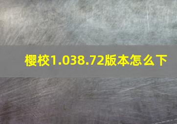 樱校1.038.72版本怎么下