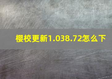 樱校更新1.038.72怎么下