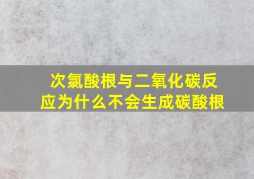 次氯酸根与二氧化碳反应为什么不会生成碳酸根