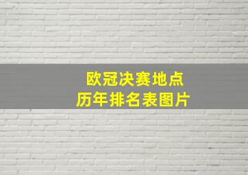 欧冠决赛地点历年排名表图片