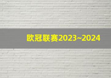 欧冠联赛2023~2024