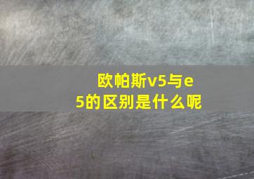 欧帕斯v5与e5的区别是什么呢