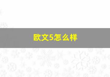 欧文5怎么样