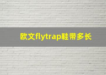 欧文flytrap鞋带多长