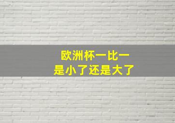 欧洲杯一比一是小了还是大了