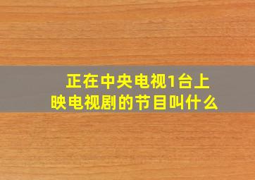 正在中央电视1台上映电视剧的节目叫什么