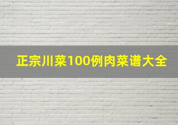 正宗川菜100例肉菜谱大全