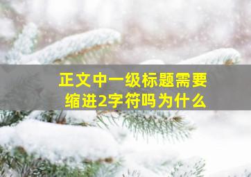 正文中一级标题需要缩进2字符吗为什么