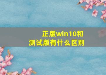 正版win10和测试版有什么区别