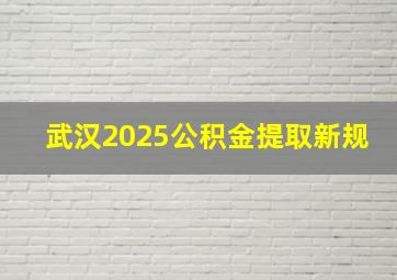 武汉2025公积金提取新规