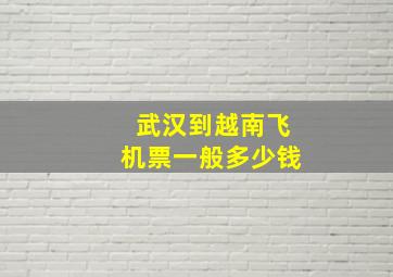 武汉到越南飞机票一般多少钱