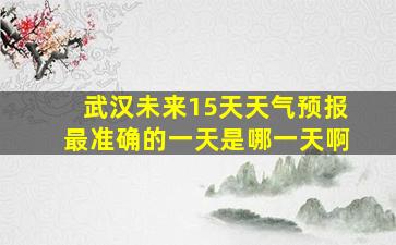 武汉未来15天天气预报最准确的一天是哪一天啊