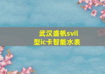 武汉盛帆svil型ic卡智能水表