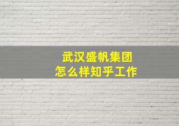 武汉盛帆集团怎么样知乎工作