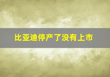 比亚迪停产了没有上市