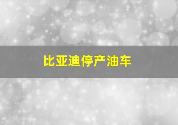 比亚迪停产油车