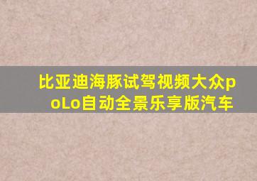 比亚迪海豚试驾视频大众poLo自动全景乐享版汽车