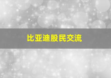 比亚迪股民交流