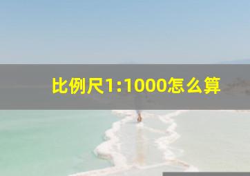 比例尺1:1000怎么算