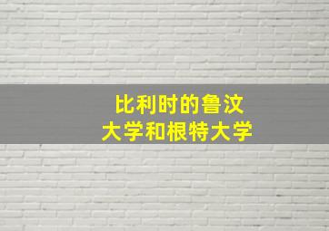 比利时的鲁汶大学和根特大学