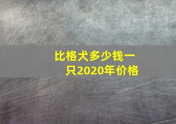 比格犬多少钱一只2020年价格