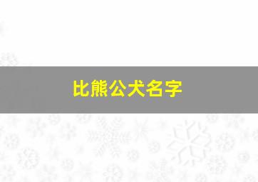 比熊公犬名字