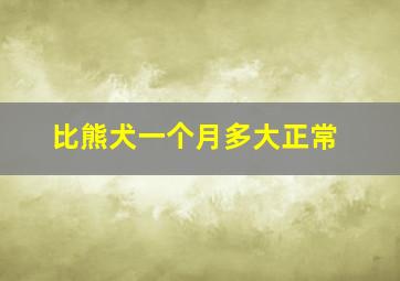 比熊犬一个月多大正常