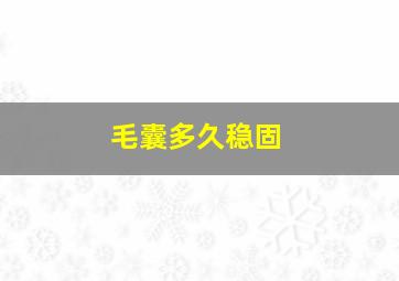 毛囊多久稳固